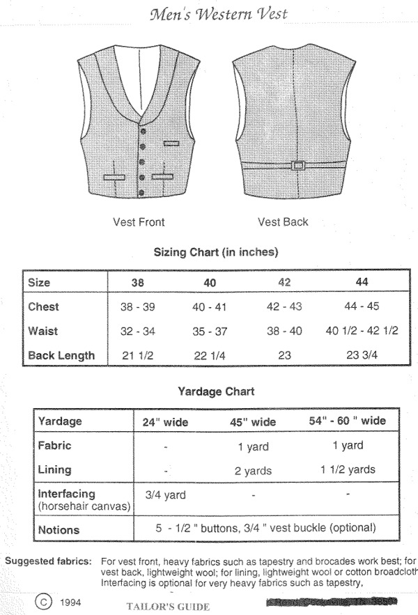 Cowboy Vest Pattern Patterns Gallery